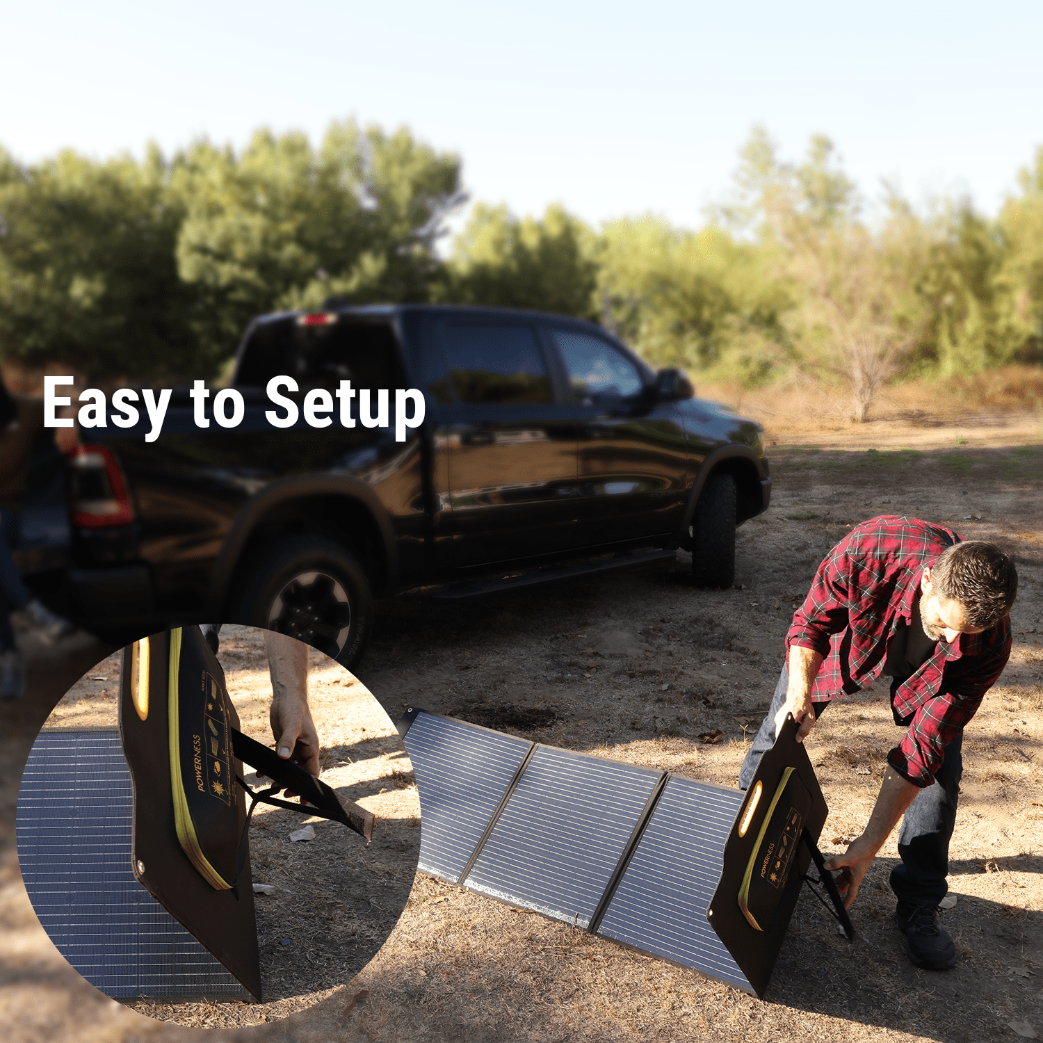 Powerness 200W Portable Solar Panel for Power Station, Foldable Solar Charger with Patented LCD Digital Window for Outdoor Camping, RV, Off Grid System
