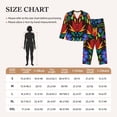 thumbnail image 6 of Kll Colorful Floral Print Women'S Long Sleeve Pajamas With Pants Sleepwear Loungewear 2 Set-Small, 6 of 9