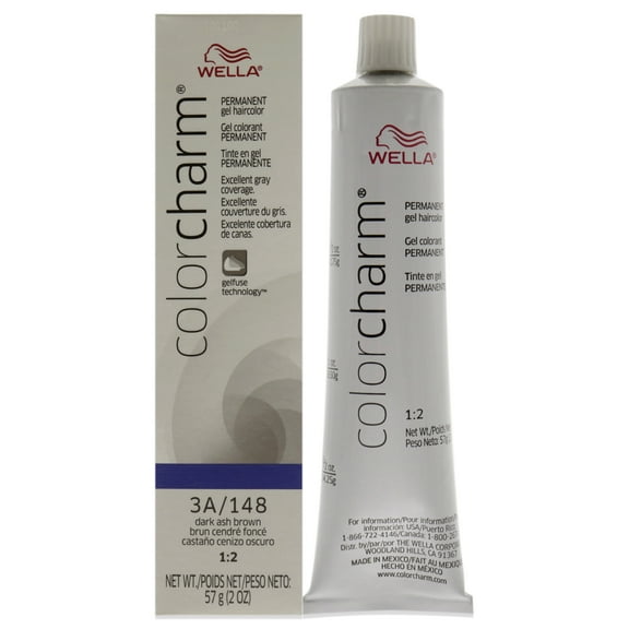 Color Charm Permanent Hair Color Gel - 148 3A Dark Ash Brown by Wella for Unisex - 2 oz Hair Color