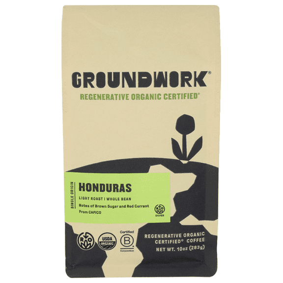 (Pack of 6) Groundwork Coffee Whole Bean Roc Honduras 10 oz