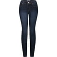 thumbnail image 1 of 2Luver, Women's, Stretchy 5 Pocket Dark Denim Skinny Jeans, Medium Blue, 11, 1 of 3