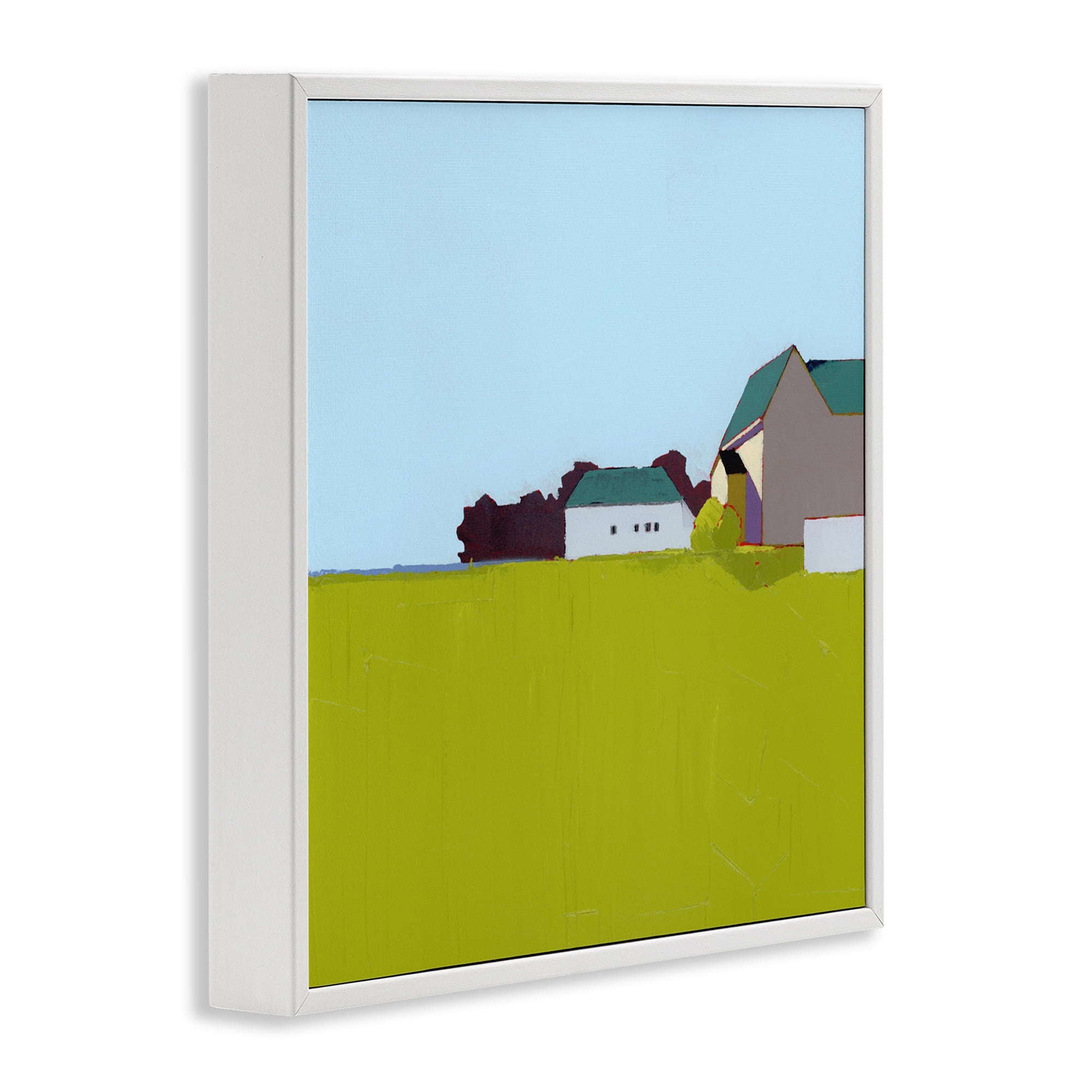 Spring Morning Farm Land White Framed Giclee Art, design by Ruth LaGue