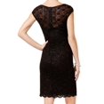 thumbnail image 2 of Connected Women's Sequined Illusion Lace Cap Sleeve Dress (6, Black), 2 of 3