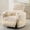 Boucle-Beige, variant on Power Swivel Rocker Recliner Chair with USB & Type-C Ports,Electric Glider Recliner with 2 Pillows,Suede,Gray