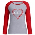 thumbnail image 4 of IROINNID Reduced Ladies Long Sleeve T Shirts Spring Patchwork Letter Printed Round Neck Lounge Tee Tops,Gray, 4 of 6