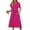 *Hot Pink, variant on ClodeEU Dresses for Women ,Short Sleeve Petal Sleeve Dress ，Round Neck A-Line Midi Dresses with Pockets Army Green,Womens Plus L
