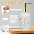 thumbnail image 4 of Dispensador de jabon baño Juego de 2 Piezas 400ml，diseño de mármol Dorado y Blanco，Dispensador de jabón líquido de Manos para baño y Cocina líquido,loción,Jabón de Manos, champú, Gel de Ducha, 4 of 8