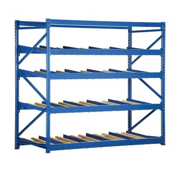 Vestil FLOW-4-4 48 in. Level 4 Carton Rack with Gravity Roll