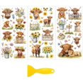 thumbnail image 1 of Juego de 3 calcomanías con estampado de vaca para muebles y manualidades (15 x 30 cm). Adhesivos de girasol para muebles con diseño floral. Incluye espátula., 1 of 9