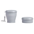 thumbnail image 2 of Collapsible Water Cup, Silicone Drinking Mug, Folding Camping Cup with Lids, Portable Travel Cup, Water Cup with Stainless Rim, Durable Beverage Cup, Leak-Proof Travel Tumbler, 3.26×3.46 in,Grey, 2 of 6