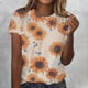 thumbnail image 1 of Fiudx Ofertas de La Semana Mujer Verano Ocio Moda Estampado de Flores Cuello Redondo Manga Corta Top/Camisa, 1 of 4