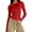 2# Big Red, variant on Women's Casual Basic Going Out Crop Tops Slim Fit Short Sleeve Crew Neck Tight T Shirts