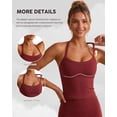 thumbnail image 4 of IBTOM CASTLE Tank Top Built in Bra for Women - Sports Yoga Workout Tops Crop Halter Neck Womens Padded Sport Back Bras Cami S Red, 4 of 7