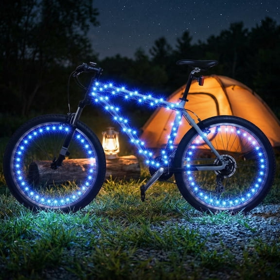 Lsupdaol Waterproof LED Bike Wheel Lights with Battery Powered, Blue