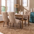 ODUSEDAILY Velvet Upholstered Dining Chairs Set of 4, Solid Wood Legs