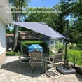thumbnail image 3 of PURPLE LEAF 8 Feet Square Cantilever Umbrella Patio Umbrella with Base Outdoor Umbrella Aluminum Offset with 360-degree Rotation for Garden Deck Pool Patio, Navy Blue, 3 of 12