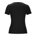 thumbnail image 6 of USSUMA Summer Tops for Women Trendy Sexy Cut Out Short Sleeve Dressy Shirts Blouses V Neck Women's Tops Summer 2022 Solid Color Hollow Out Casual Tshirts Tunic Plus, 6 of 8
