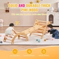 thumbnail image 3 of Pikler Triangle Set 5 in 1 Toddler Climbing Toys Indoor Playground Ramp Arch Montessori Climbing Set Large Wooden Climbing Gym for Toddlers 1 3 Years Wood Color, 3 of 6