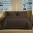 thumbnail image 6 of Amay Organic Cotton Duvet Cover Set, 3 Piece, 500 Thread Count, King Size Bedding Set Chocolate Solid Luxury Comforter Quilt Cover with Zipper & Ties, 6 of 9