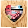 Plaid Unpainted Wood Surface, Wood Hinged Box with Heart Lid, 1 Piece, 5.25" x 2.5" x 5.25"