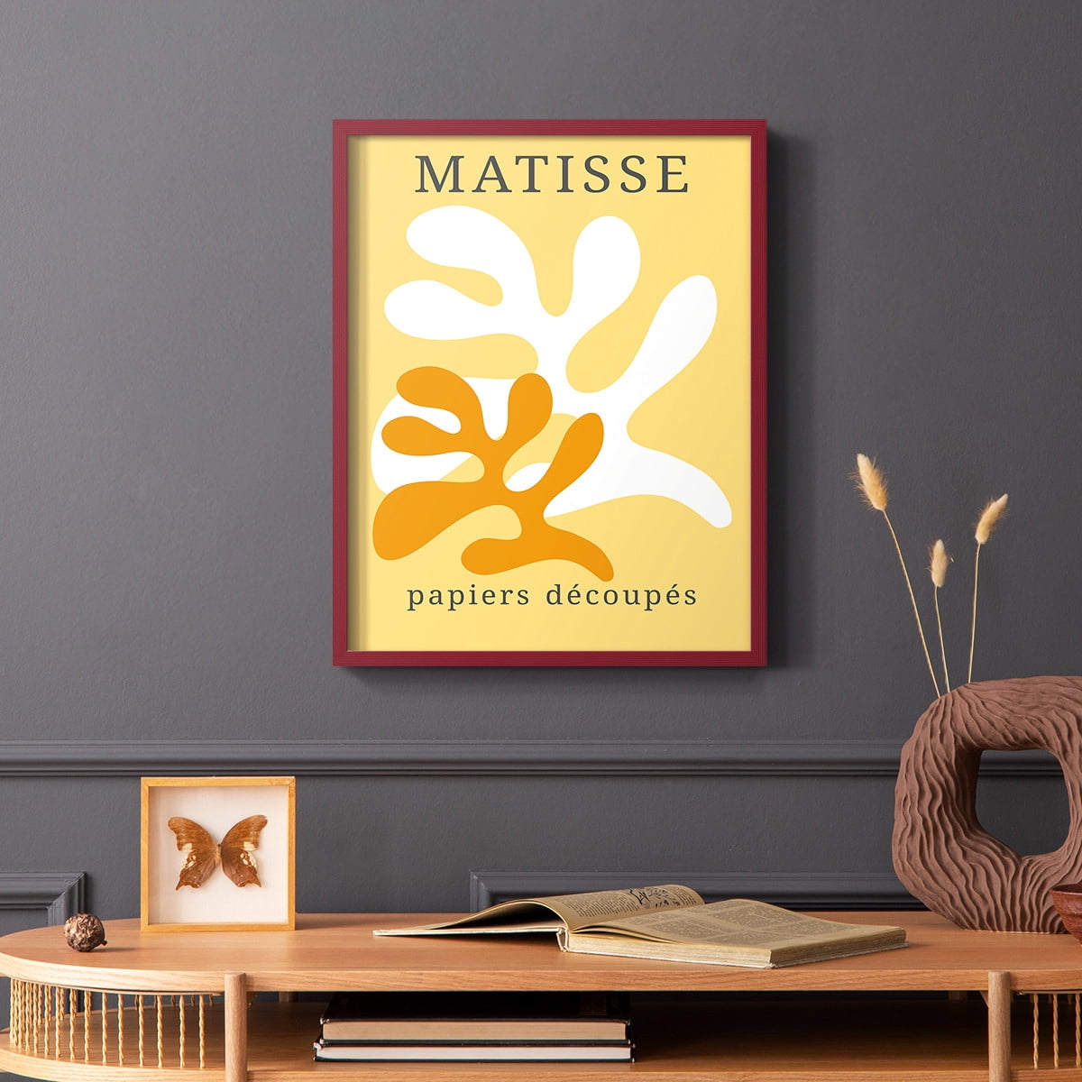 Matisse CCCLVII in Red Solid Wood 16 x 20 Framed Print