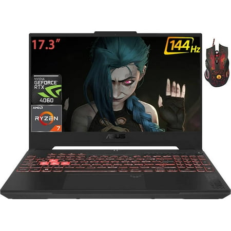 ASUS TUF A17 17.3” Gaming Laptop, AMD Ryzen 7 7735HS, 16GB DDR5, 1TB SSD, NVIDIA GeForce RTX 4060, Win 11 Home