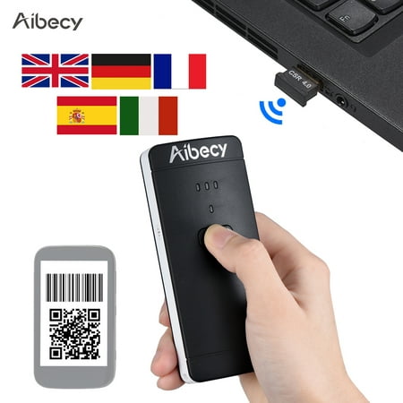 Aibecy P2000 Portable Mini Wireless USB Wired 1D 2D Image Barcode Scanner QR PDF417 Bar Code Reader 130,000 Inventory Memory Multi-Language for Windows Android