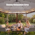 thumbnail image 4 of COBIZI 16' x 16' Pop-Up Gazebo Canopy Tent with Netting, Adjustable Height Outdoor Patio Shelter with Vented Top, 256 Sq. Ft. Shade for Backyard, Garden, Party, Brown, 4 of 9