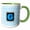Green/White, variant on 3drose, Blue Pattern Monogram Initial G, 11oz Magic Transforming Mug