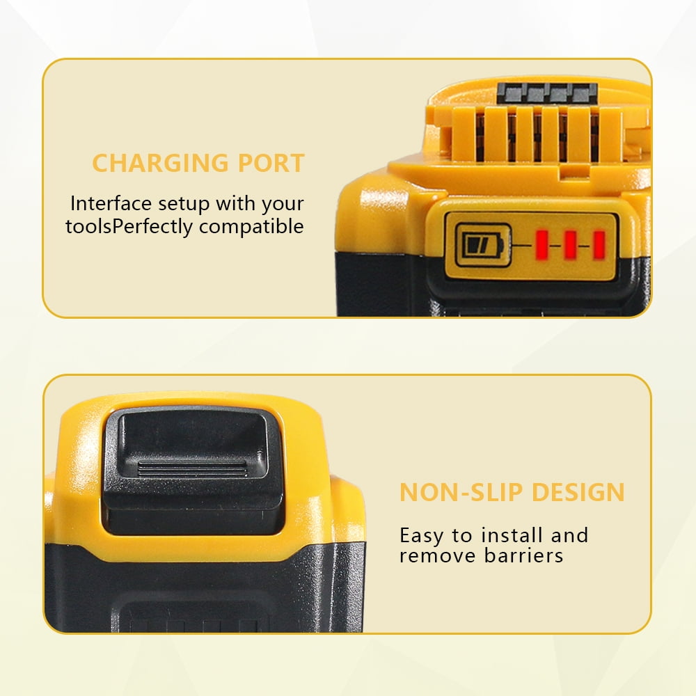 AERDU 20V MAX 8.0Ah Lithium Battery 2-Pack for DW DCB201 DCB206 DCB210