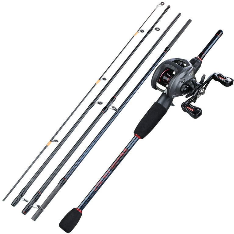 Sougayilang 5 Piece Casting Rod and 12+1 Ball Bearings Baitcasting Reel  Fishing Combos Portable Fishing Set 