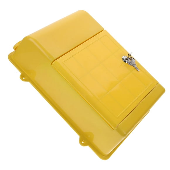 Minkissy Lock Mailbox Wall Mounted Box Yellow Plastic For Rural Apartment 1Pack