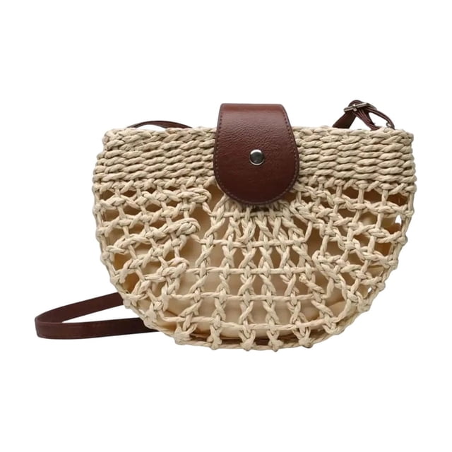 Bohemian Women's Semi-circular Hollow Straw Bag