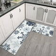 thumbnail image 2 of Blue Christmas Snowflake Pattern Kitchen Rugs Sets Of 2,Anti Fatigue Kitchen Mat Rugs Non Slip Washable,Decorative Kitchen Floor Mats for Kitchen,Sink,Laundry,17"x30"+17"x47", 2 of 7