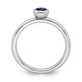 thumbnail image 2 of Sterling Silver Low 4mm Round Cr. Sapphire Ring, 2 of 5