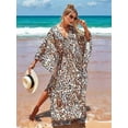 thumbnail image 5 of Women Animal Print Kaftan Dresses Plus Size Swimsuit Coverup 2025 Summer Bathing Suit Beach Dress Leopard Print One Size, 5 of 8
