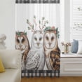 thumbnail image 6 of Cute Owls Sheer Curtains 72 Inches Long, Winter Vintage Animals Berry Black Plaid Light Filering Curtains, Breathable Simi Curtain Privacy Drapes for Living Room Bedroom Lightweight Window Treatment, 6 of 9