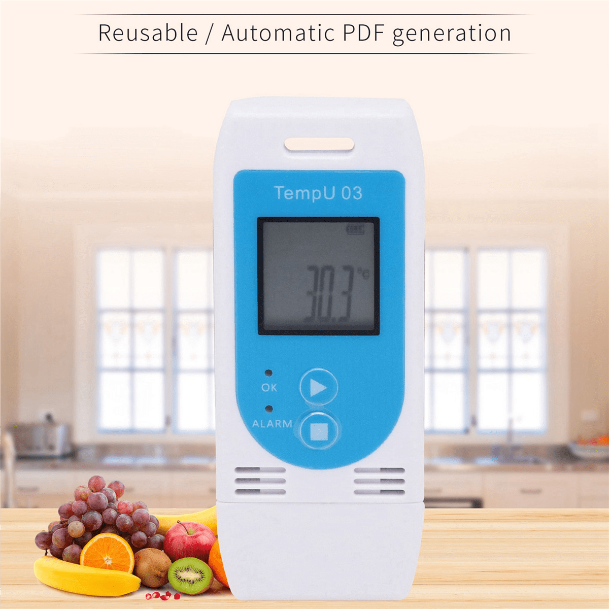 4X TempU 03 USB Temperature Humidity Data Logger Reusable RH TEMP Datalogger Recorder Humiture Recording Meter,4 x USB Temperature Humidity Recording Tester,white