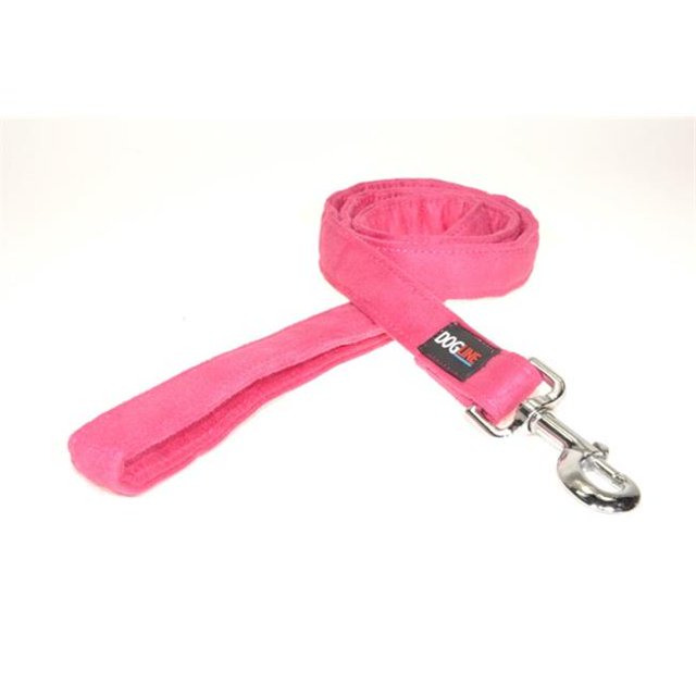 Dogline Comfort Microfiber Flat Leash for Dogs (W 1" L 6ft), Pink