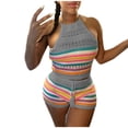 thumbnail image 1 of Ensemble Aguichant pour Femmes, Mode, Sans Manches, Bretelles, Tricoté, Coloré, Sac à Dos-Fesses, 1 of 5