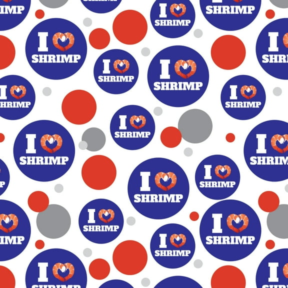 I Love Shrimp with Heart Premium Gift Wrap Wrapping Paper Roll