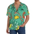 thumbnail image 3 of Xecao offers the Funny Animals in Jungle for Men's Casual Short-sleeved Shirt, a button-up collared shirt with a pocket, perfect for beach vacations and yacht travel in the Medium size., 3 of 7
