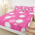 thumbnail image 5 of Erosebridal Pink Volleyball Star Pattern Full Size Sheets, Cute Sport Bed Sheets for Girls and Boys, 4-Piece, 1 Flat Sheet, 1 Fitted Sheet and 2 Pillowcases, 5 of 6