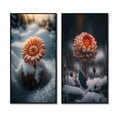 thumbnail image 2 of Designart "Light Orange Gerbera in Winter Bloom II" Gerbera Framed Wall Art Set Of 2 - Orange Floral Framed Canvas Set For Living Room Decor, 2 of 7