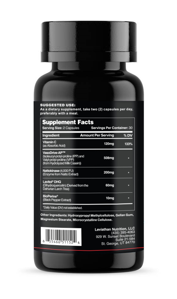 Leviathan Nutrition Hemo Flow | Nattokinase Nitric Oxide Supplement for Healthy Blood Pressure & Heart