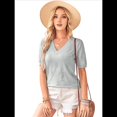 thumbnail image 3 of Suéter de Corta para Mujer, -Verano 2025, Moda, Elegante, Informal, Blusa de Punto Versátil Gris XXXL, 3 of 8
