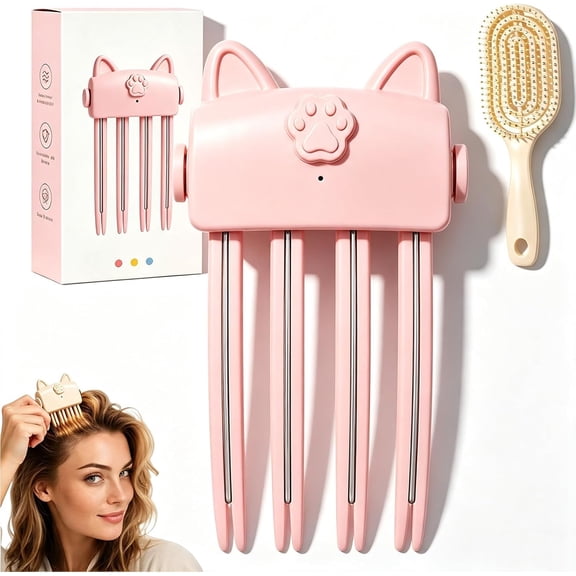 Wireless Heated Volumizing Root Lift Clip - Portable Travel Hair Styling Tool for Flat Fine Hair, 2-Temperature Control Heated Root Volumizer Clip, Quick Volume Touch-Ups，1pc-Pink
