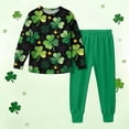 thumbnail image 2 of Auroural girls clothes sets 14-16 St. Patrick's Day Printed Long Sleeved Shirt And Pants Set For Boys And Girls, 2 of 8