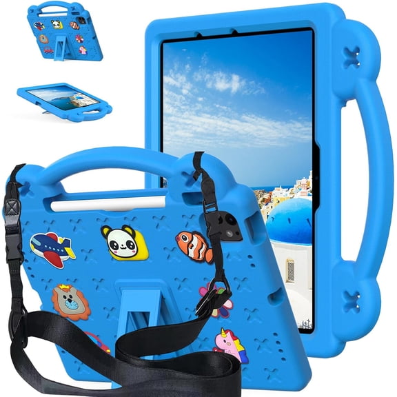 REQO Kids Case for iPad Air 11-in. M4/M3/M2 (2026/2025/2024), for iPad Pro 11-in. M5/M4 (2025/2024), Kids EVA Shockproof Cover with Strap, for Air 7th/6th Gen Case