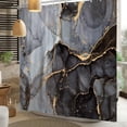 thumbnail image 2 of Gray and Gold Marble Shower Curtain Modern Luxury Abstract Shower Curtains Decorative for Bathroom Bathtubs Waterproof Fabric Shower Curtain with Hooks 72x72 Inches, 2 of 5